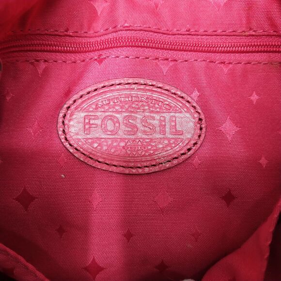 Fossil Red Leather Turnlock Flap Closure Crossbody Bag - Picture 10 of 14